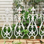 Sungmor Decorative Cast Iron White Flower Bed Fence - 28 Inches Tall 4 Pack - Image 3
