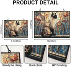 Customized Rectangle Mosaic Siamese Cat On Windowsill Stained Glass Window Hanging Sun Catcher Halloween Haning Ornament Decoration Christmas Birthday Gifts for Lover, Friends - Image 3
