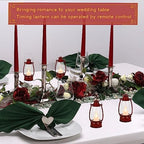 Vintage Red Lantern Decor With Remote Control, 8" Candle Lantern with Handle - Small Hanging Lanterns for Decorative Indoor & Outdoor Use - Perfect for Wedding Centerpiece - Image 5