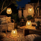 Solar Lanterns,MZAIHOUPAI Solar Outdoor Lantern Hanging Solar Lights Outdoor Waterproof Boho Patio Decor Table Lamps for Outside Porch Tree Gazebo Decorations Garden Gift for Mom 2 Pack - Image 2