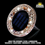 Mosaic Solar Disk Light, Waterproof Outdoor Glass LED Garden Stake Lighting, Colorful Landscape Yard Decor for Walkway, Patio & Lawn, Auto On/Off Decorative Driveway Lamps (Purple-4pcs) - Image 7