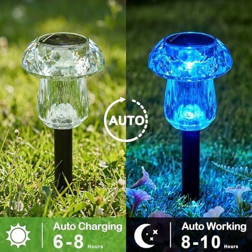 16 Pack Solar Lights Outdoor Color Changing Mushroom Garden Lights - Image 4