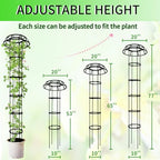 77-Inch Garden Trellis for Climbing Plants,Heavy-Duty Metal Obelisk with Mushroom Top,Stable Support for Potted Clematis,Tomato,Cucumber,Rose,Pea & Vine - Image 2