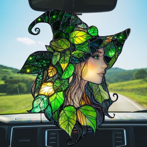 Leafy Witch Acrylic Suncatcher - Image 5