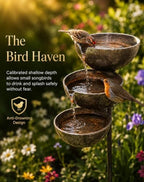 Rain CatcherBird Bath, Antique Bronze Metal Water Bowls Bird Bath and Bee Watering Station, Decorative Flower Bed Rainwater Collector for Outdoor Yard Art Decor (MAX 2PCS) - Image 3