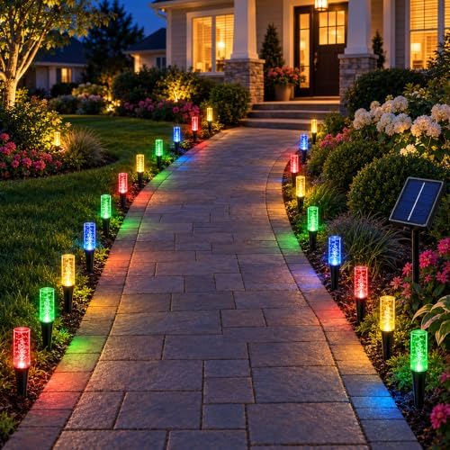 Solar Bubble Pathway Lights, 8 Modes Crystal Lights for Yard Walkway，C：40pc by Unknown