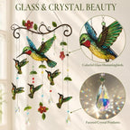 Ocean Stained Glass Window Hanging Suncatchers, Crystal Pendant Suncatcher Wind Chime Hanging Pendant Rainbow Maker for Outside Window Garden Home Indoor Outdoor Decor Gifts - Image 5