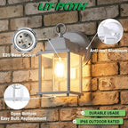 LIT-PaTH Outdoor Wall Light Fixture, Aluminum Glass, White, 2 Pack - Image 2