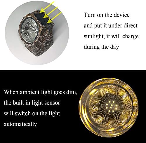 SunKite Solar Powered Rock Light, 2 Pack 10 LED Waterproof Garden Stone Lights Outdoor Landscaping Spotlights, Yard Patio Pathway Driveway Landscape Rock - Image 4