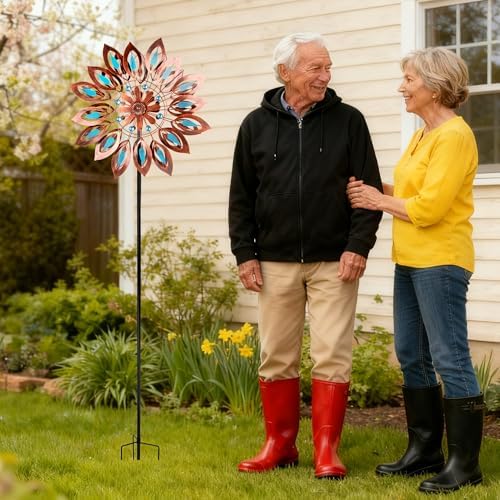 Wind Spinners for Outdoor Yard Decor, 360 Degrees Swivel Large Outdoor Metal Wind Spinner, 76" Wind Sculptures Garden Decor for Patio Lawn Yard - Image 6