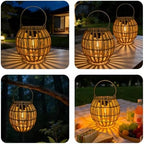 Solar Lanterns Outdoor Waterproof, Rattan Solar Outdoor Lanterns 2 Pack - Image 3