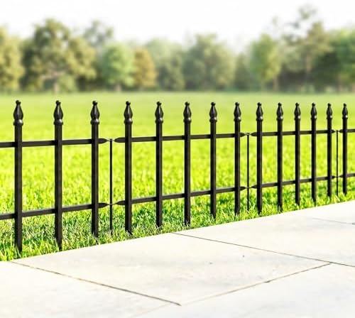 Thealyn 12" H x 16" W Decorative Metal Garden Border Fence, 5 Panels 6.6 Ft by ThealynGardens