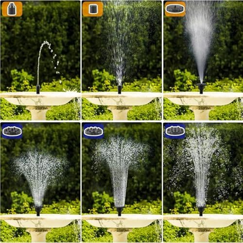 Solar Fountain Pump, 2026 Updated 2.5W Solar Powered Water Fountain with 6 Replacement Nozzles, Floating Solar Fountain for Bird Bath, Pond, Pool, Garden and Backyard - Image 5