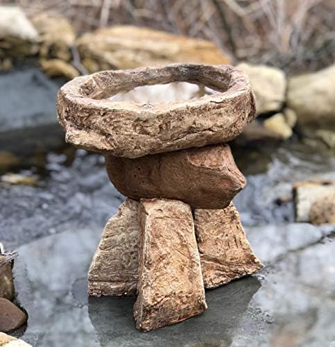 Stonehenge Birdbath Rock Balancing Sculpture by Athena+Garden+Inc.