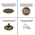 Westcharm 28 Inch Lightweight Poly Resin Outdoor Birdbath for Outside with Decoration Pedestal Base Stand - Pedestal Bird Bath for Outdoors Yard and Garden - Antique Bronze - Image 6