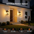 ropelux Solar Lights Outdoor Waterproof, 3 Modes Porch Lights, Motion Sensor Outside Light for House, Outdoor Wall Lights Lantern, Exterior Lighting Fixtures for Garden Patio Fence Yard Garage, 1Pack - Image 2