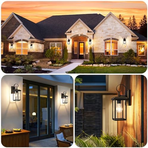 BesLowe 2-Pack Outdoor Wall Light Fixtures, Modern Porch Sconces, Bronze - Image 5