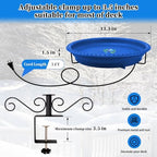 Heated Bird Bath for Outdoors Deck Railing, 100W Heated Birdbath, Blue - Image 5