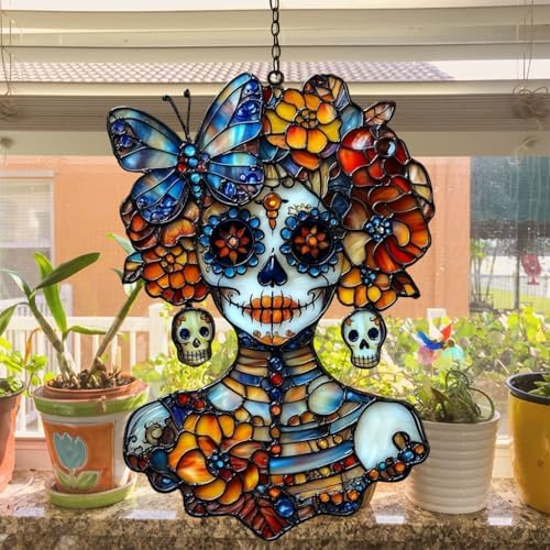 Floral Skeleton Acrylic Suncatcher - Image 4