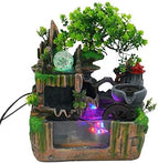 Tabletop Fountains Indoor Waterfall Fountain Indoor Water Fountains and Waterfalls with Light, Desk Fountain with Plant & Mist, Tabletop Fountains for Home Office Bedroom - Image 4