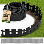 Garden Edging Border 50FT, 4.5 in Black Picket Fence Border for Lawn & Yard by Unknown