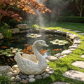 12.6'' Tall White Swan Statue Plante,Outdoor Large Resin Swan Flower Pot Decorative ,Garden Sculpture for Pond Patio Lawn Backyard Landscape Ornament, Water Feature Decor with Detailed Feather Texture by Unknown