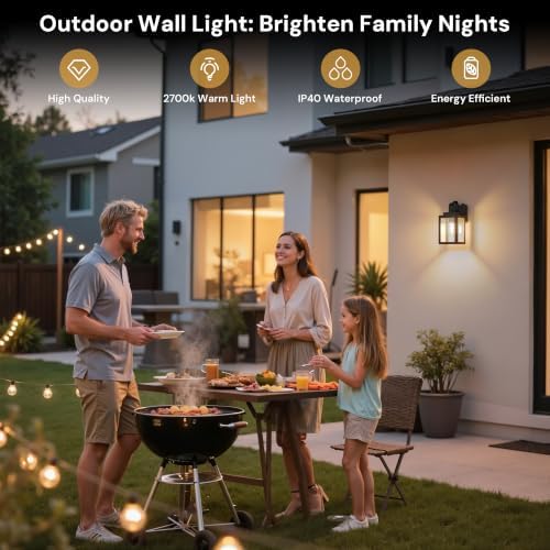 Outdoor Wall Lights, Exterior Lighting Fixtures, Dusk to Dawn 10" (1-Pack) - Image 6