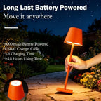 Orange Rechargeable Table Lamp Set of 2,Small Led Cordless Table Lamp,Outdoor Table Light for Restaurant Dining Table Top Tabletop Dinner,Retor Lamp Mid Century Morder Lamp,Vintage Lamps,Kitchen lamp - Image 2