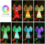 Outdoor Solar Garden Lights,4 Pack Solar Angel Decorative Lights, IP67 Waterproof Color Changing LED Solar Outdoor Lights,Solar Stake Lights for Cemetery Grave Garden Patio Yard Lawn Decoration - Image 5