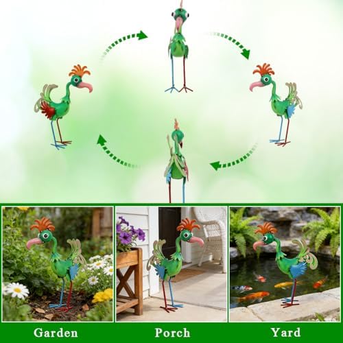 19'' Tall Metal Rooster Statue for Farmhouse, Lawn, Garden - Image 4