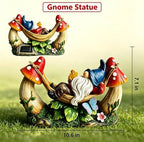 Solar Gnome Garden Statue with Mushroom and Butterfly Lights Outdoors, Waterproof Garden Decor for Yard Lawn Balcony, Cute Gnome Figurine for Outdoor Patio Decor, Ideal Gift for Garden Lovers - Image 4