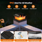 Solar Post Cap Lights, Black, 4x4/5x5, 8-Pack - Image 5