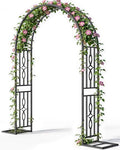 Metal Garden Arch, Heavy Duty Garden Trellis for Climbing Plants, with Enlarged Base for Stability, Ideal for Wedding Arches & Party Decorations, 55" W x 86" H by VOXOR