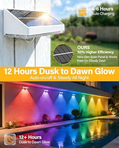 Solar Fence Lights Outdoor, 12 Pack Fence Lights Solar Powered - Image 3