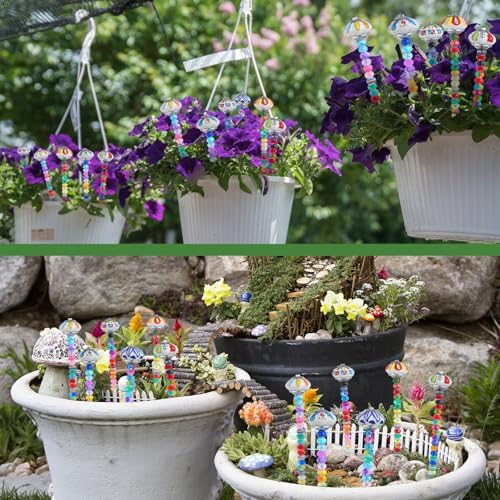 Tigeen 236 Pcs Garden Stake DIY Fairy Wand Plant Stake, Mushroom&Pumpkin - Image 6