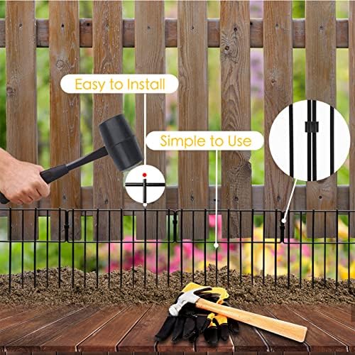 Animal Barrier Fence, 19 Pcs 12In(H) x 20.5Ft(L) Upgrade 1.26 in Gap Decorative Fences No Dig Fence for Rabbit and Dog, Rustproof Metal Wire Garden Fence Border for Garden Patio Landscaping - Image 3