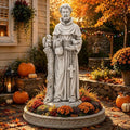 St Francis Garden Statue Outdoor, 31 in Catholic Patio Decor by Ultym