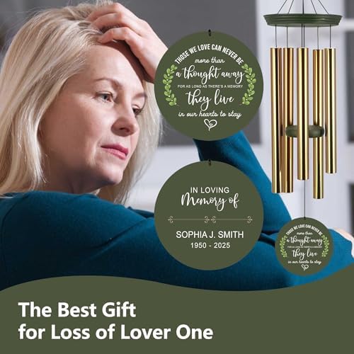 ASTARIN Memorial Wind Chimes for Loss of Loved One/Mother Personalized, Bereavement Wind Chimes Gift for Funeral, Indoor/Outdoor Windchime 30/36 inch(Produced in Texas) - Image 2