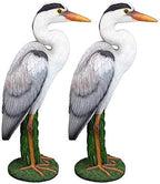 Design Toscano Gray Heron Coastal Bird Statue: Set of Two by DesignToscano