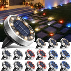 btfarm 16 Pack Solar Lights Outdoor Waterproof, 8 LED Solar Ground Lights by btfarmdecorativelighting
