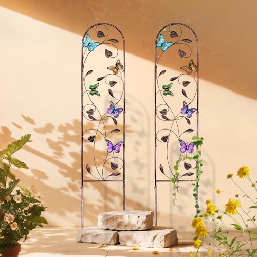 Aboxoo 2-Pack Butterfly Metal Garden Trellis, 60" Decorative Outdoor Fence - Image 5