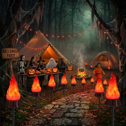 Toodour Solar Halloween Lights Outdoor, 4 Pack Solar Torch Light Waterproof - Image 4