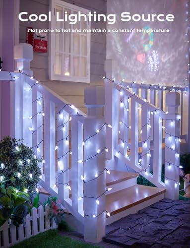 Brightown White Solar Operated C6 Strawberry String Lights, 22.64ft 50 LEDs White LED Christmas Fairy Lights, Solar Christmas Lights Outdoor, Christmas Decorations for Christmas Tree, Garden Decor - Image 6