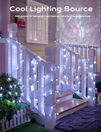 Brightown White Solar Operated C6 Strawberry String Lights, 22.64ft 50 LEDs White LED Christmas Fairy Lights, Solar Christmas Lights Outdoor, Christmas Decorations for Christmas Tree, Garden Decor - Image 6
