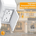 Outdoor Light with GFCI Outlet,2 Pack Dusk to Dawn Porch Lights White - Image 2
