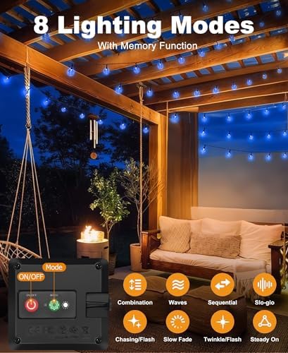 btfarm 2 Pack Solar String Lights Outdoor, Total 98FT 100 LED Crystal Globe - Image 5