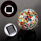 Solar Glass Ball Light Mosaic Jar Lights,Color Changing Globe Table Lamp Waterproof LED Night Light for Garden Patio Party Yard Outdoor Indoor Decorations (Ball) - Image 4