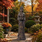 42" Buddha Outdoor Statue, Zen Meditative Figures, Gold-Black Finish by Ultym