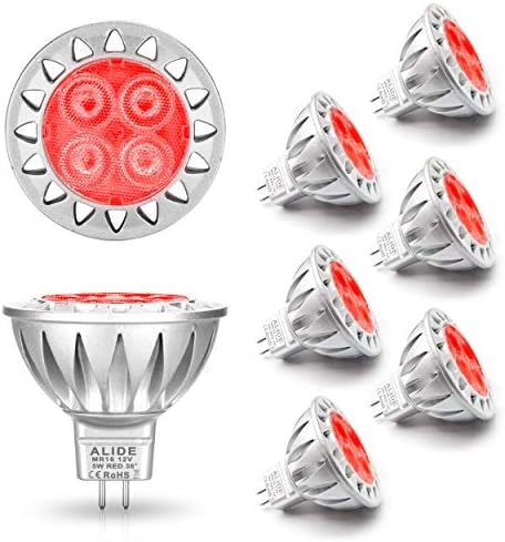 ALIDE Red MR16 GU5.3 Led Bulbs 12V Low Voltage 5W for Christmas Holiday by ALIDE