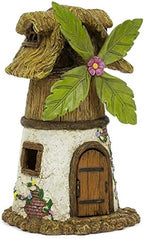Windmill House Quaint Brown 7 x 5 Resin Stone Outdoor Statue With Opening Door - Image 2